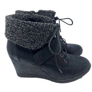 Women’sSimply Vera Vera Wang Wedge Ankle Boots - Black - Sz 8.5